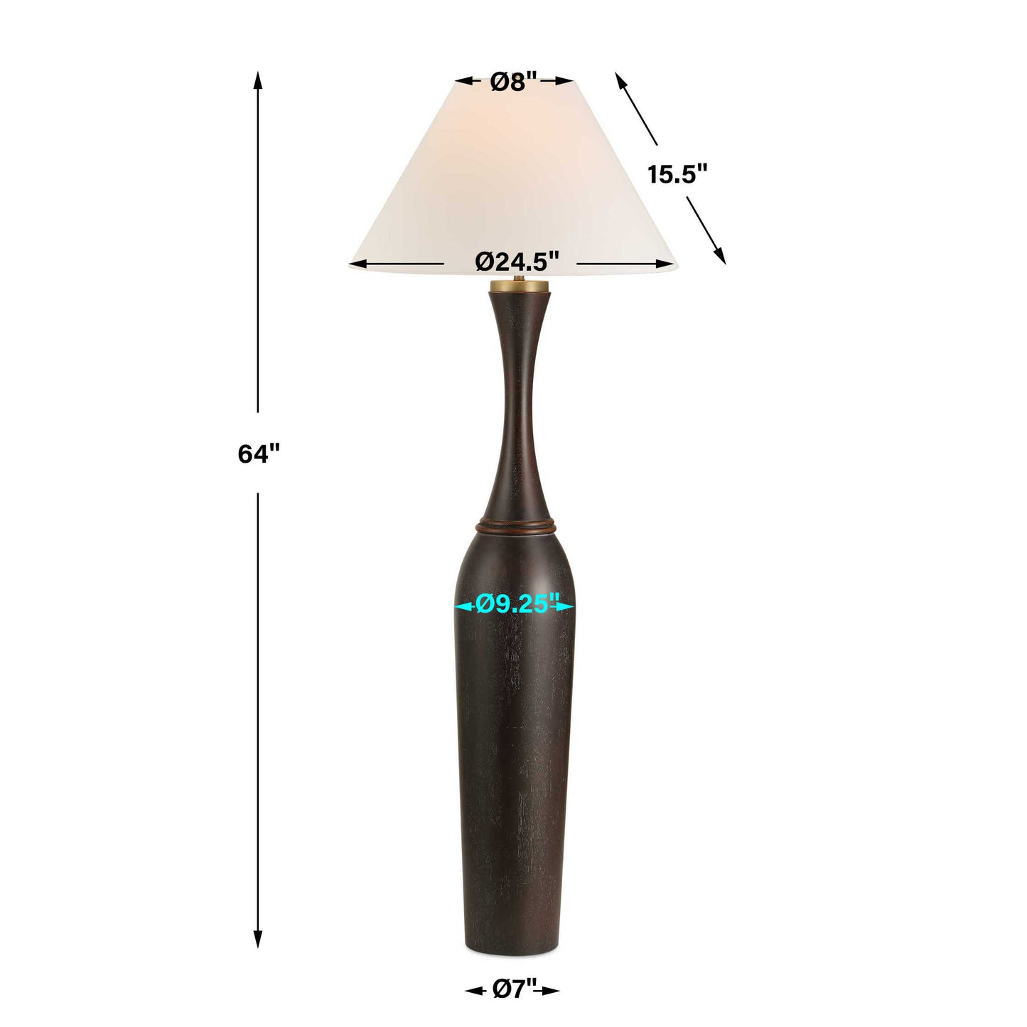 Pravin Dark Wood Floor Lamp