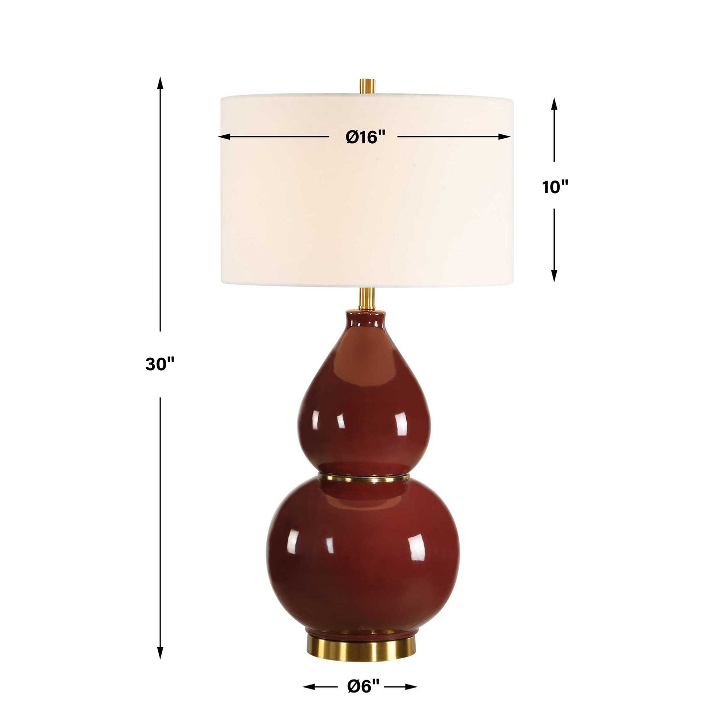 Gourd Burgundy Table Lamp