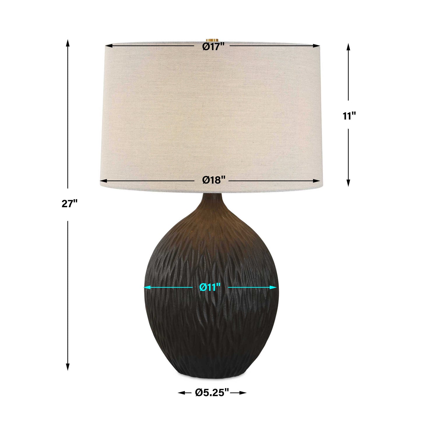 Levee Satin Black Table Lamp