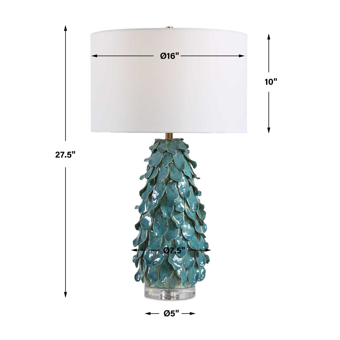 Mina Teal Blue Table Lamp