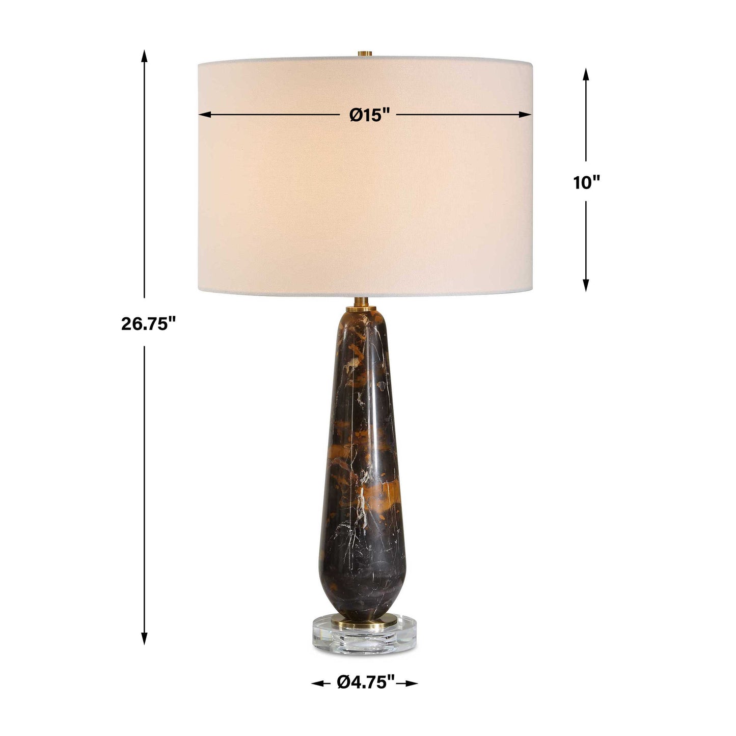 Dames Dark Marble Table Lamp