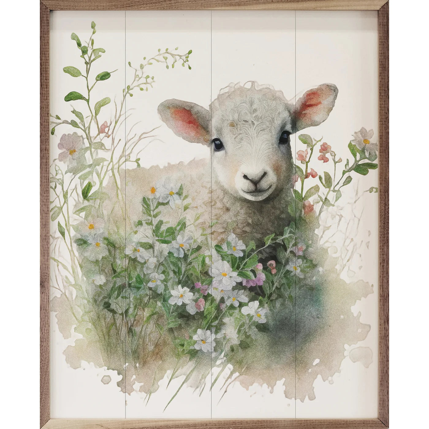 Laying Lamb Wooden Art