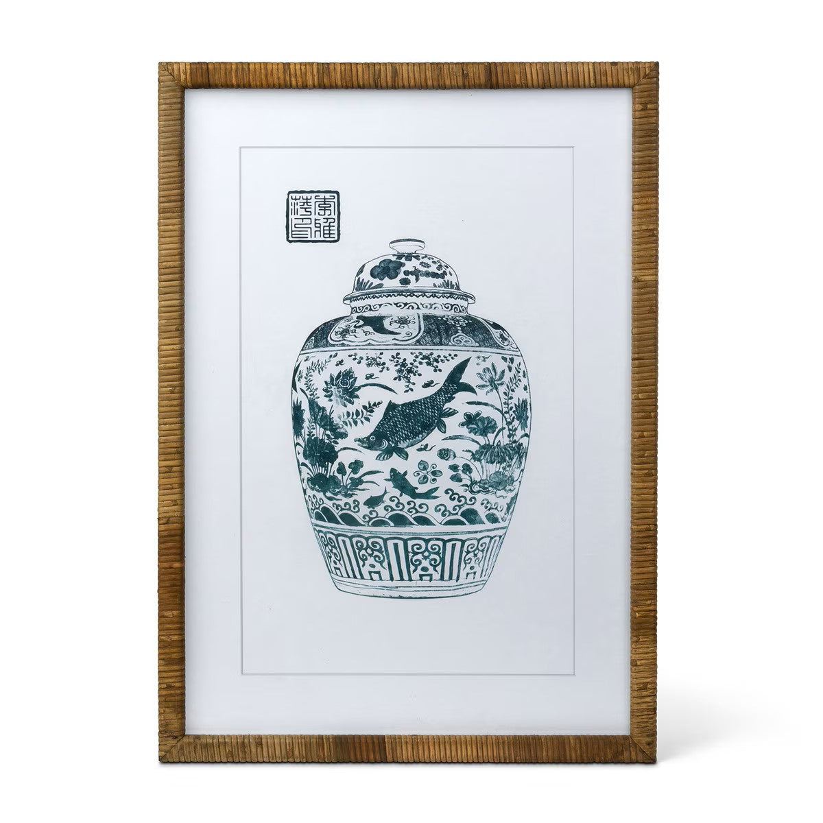Lotus Framed Ginger Jar Wall Art - Set of 3
