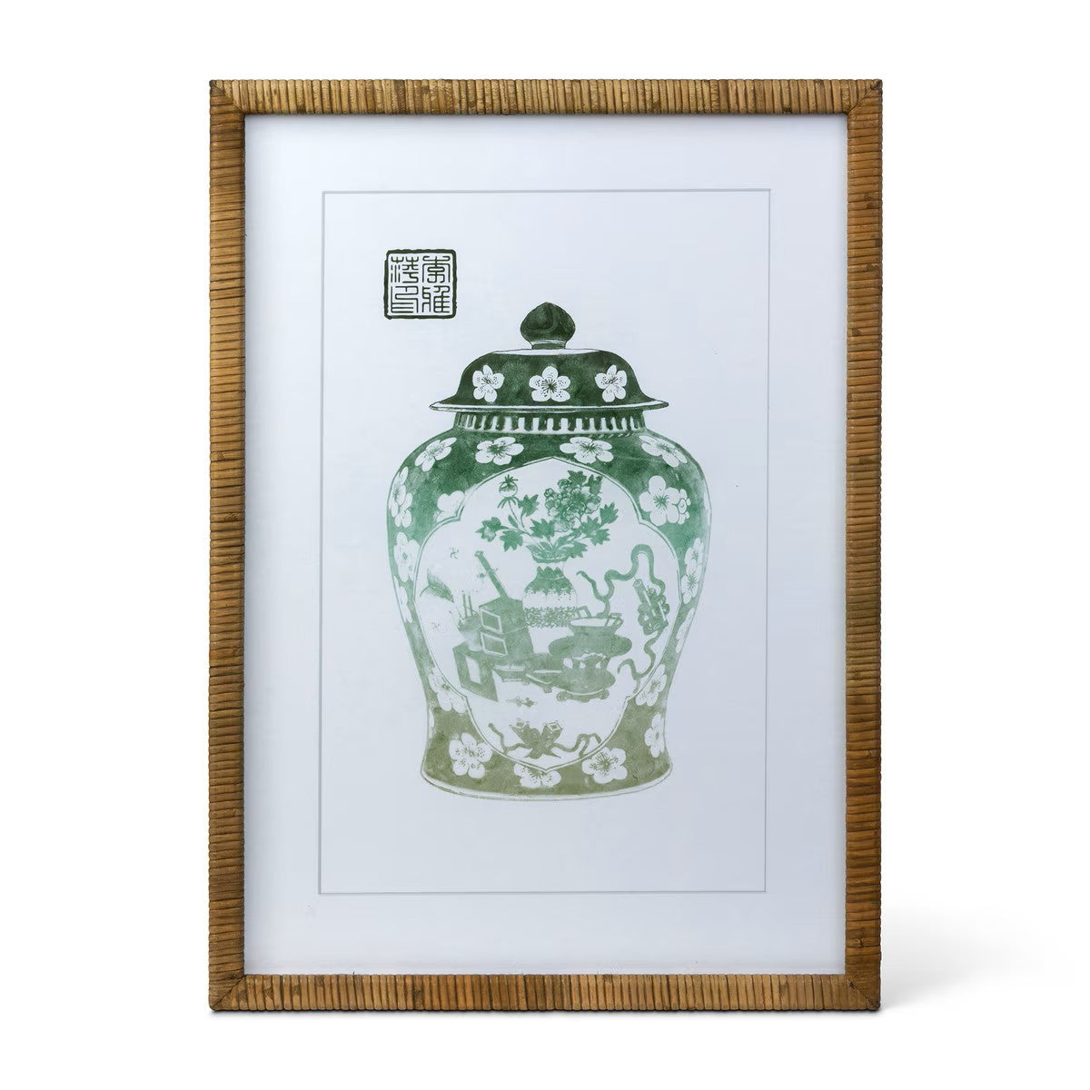 Lotus Framed Ginger Jar Wall Art - Set of 3