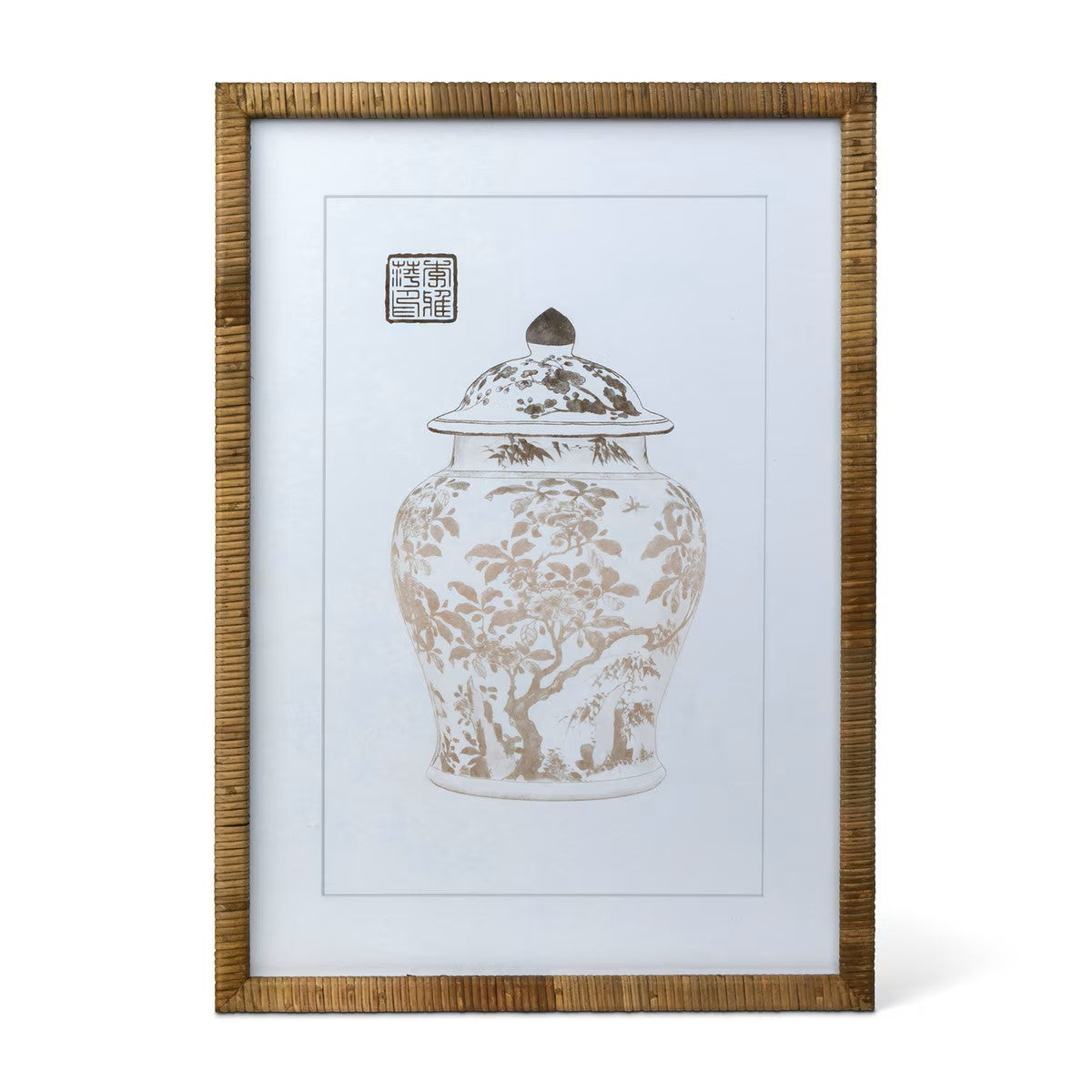 Lotus Framed Ginger Jar Wall Art - Set of 3