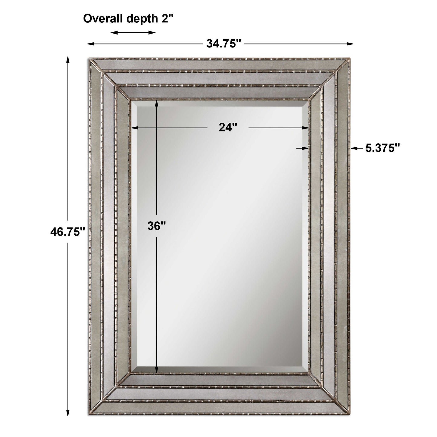 Seymour Antique Silver Mirror