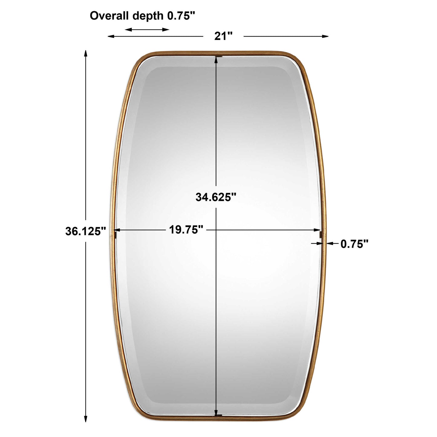 Canillo Antiqued Gold Mirror