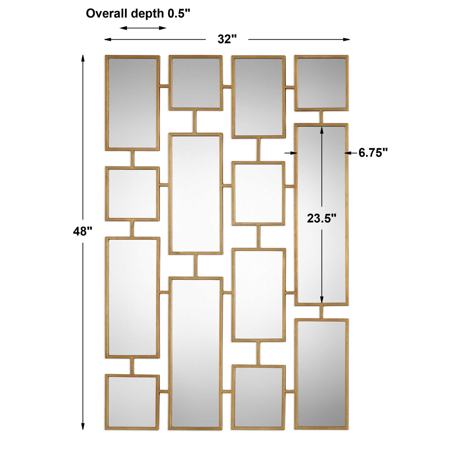 Kennon Forged Gold Rectangles Mirror