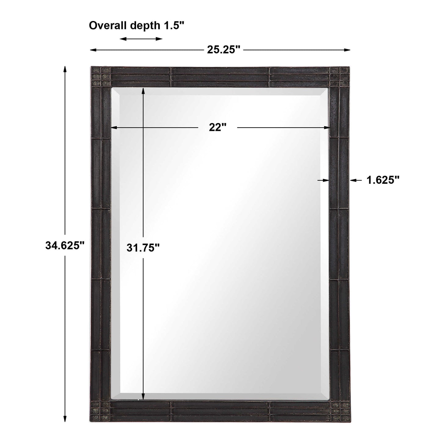 Gower Aged Black Vanity Mirror