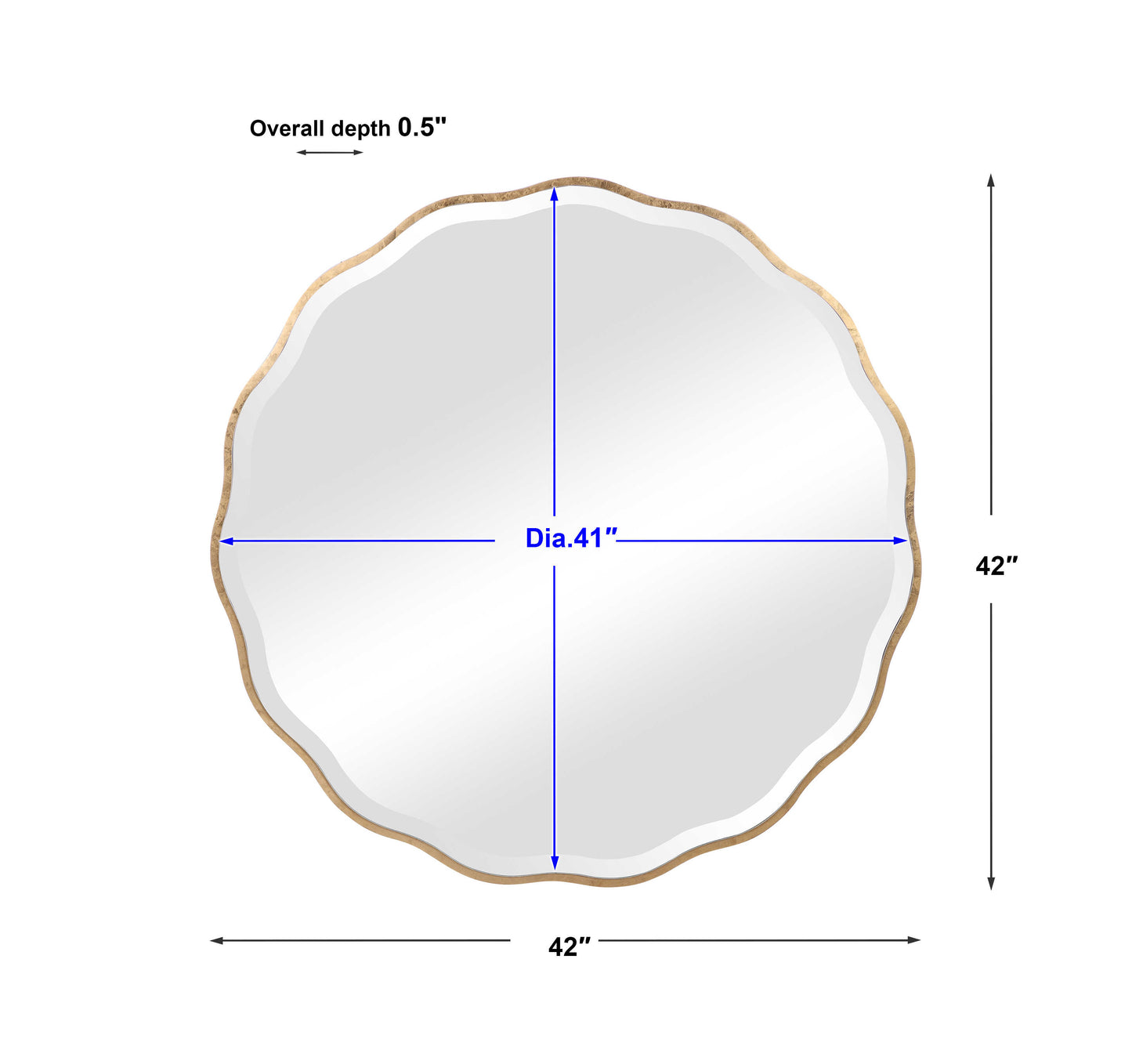 Aneta Gold Round Mirror