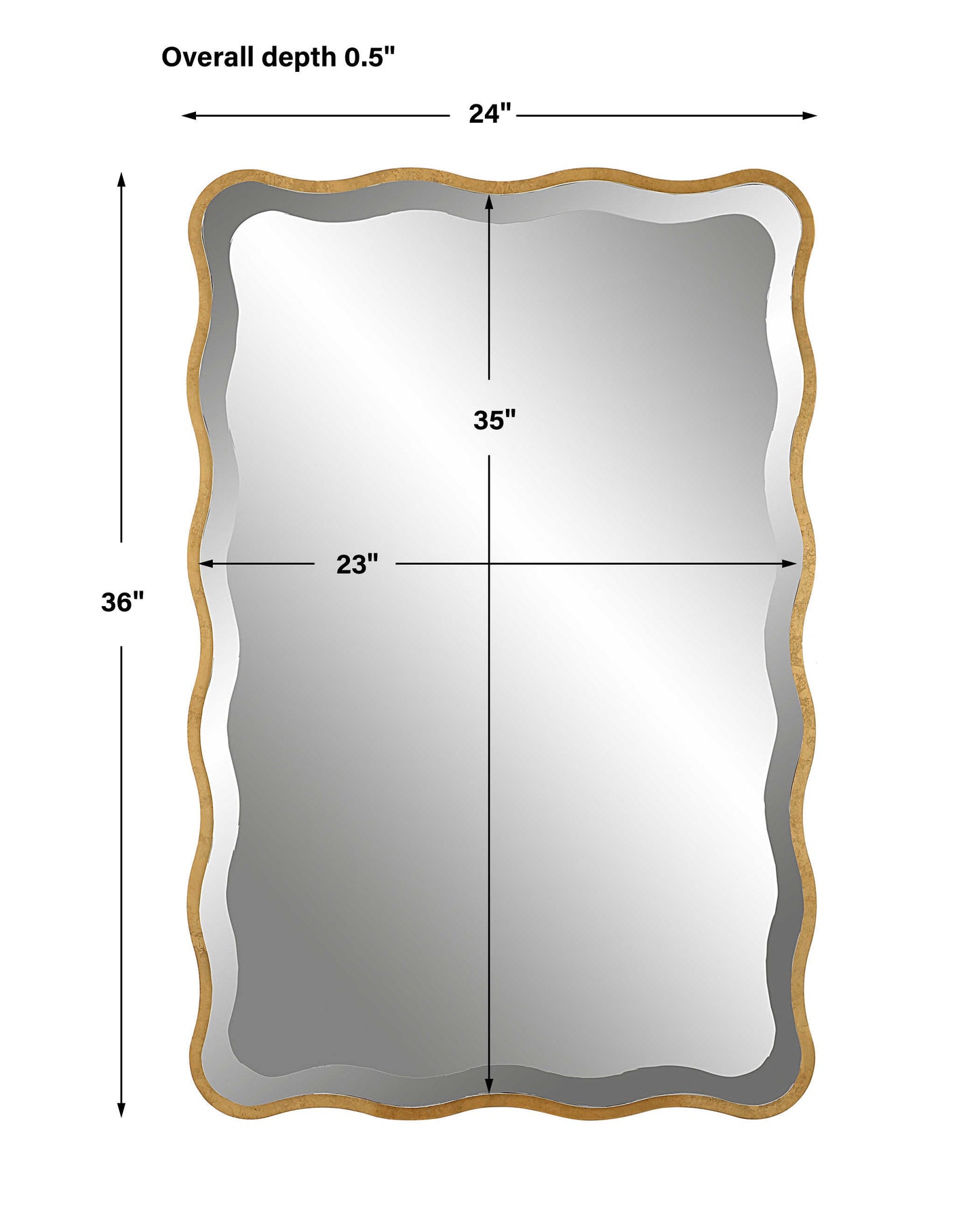 Aneta Gold Scalloped Mirror