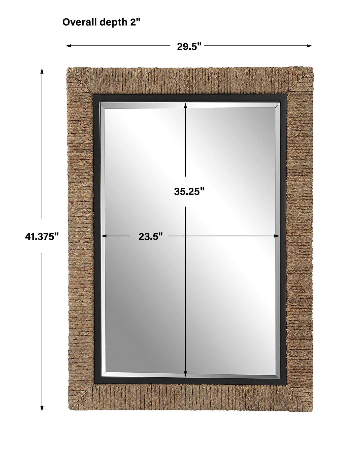 Island Braided Straw Mirror