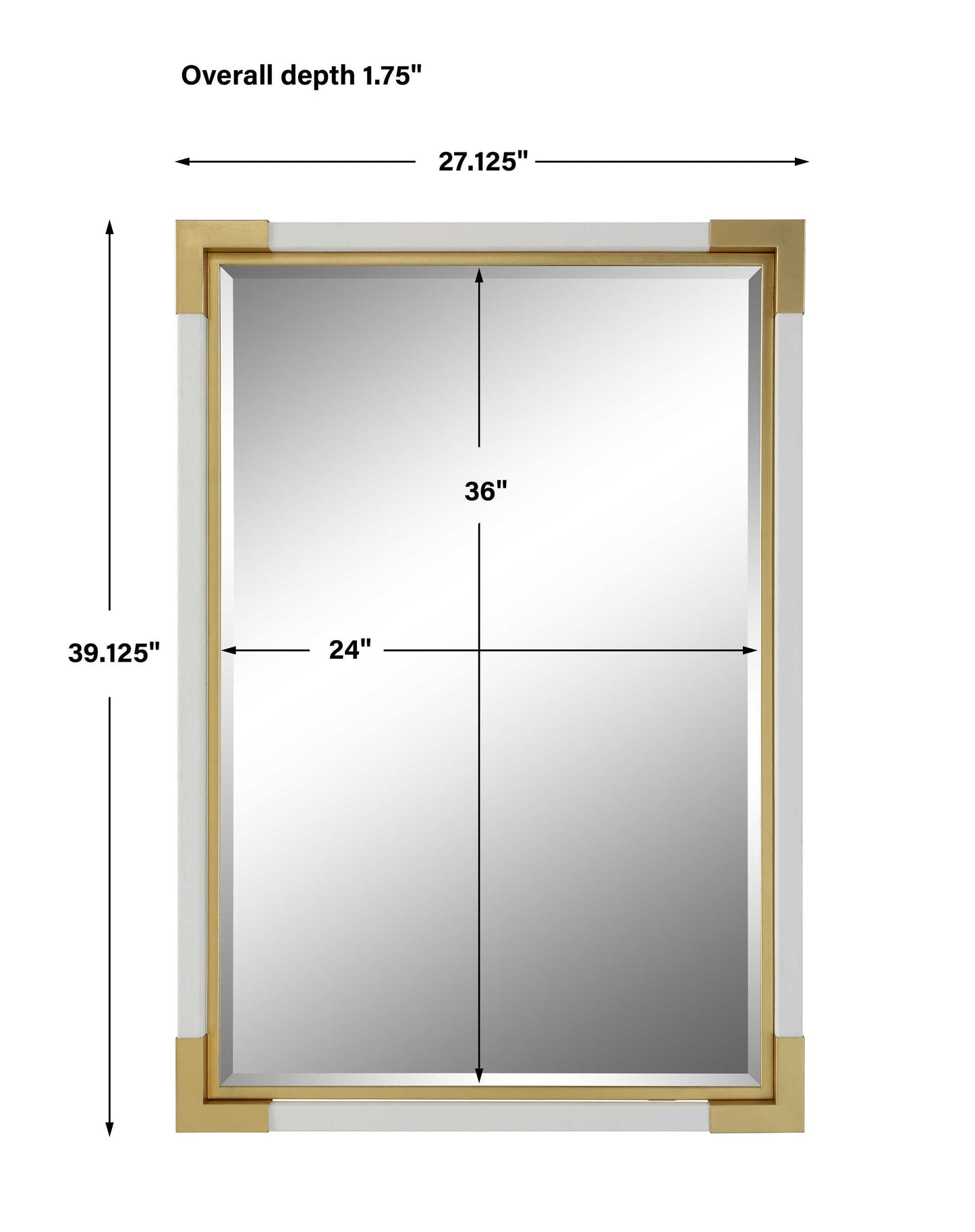 Malik White & Gold Mirror