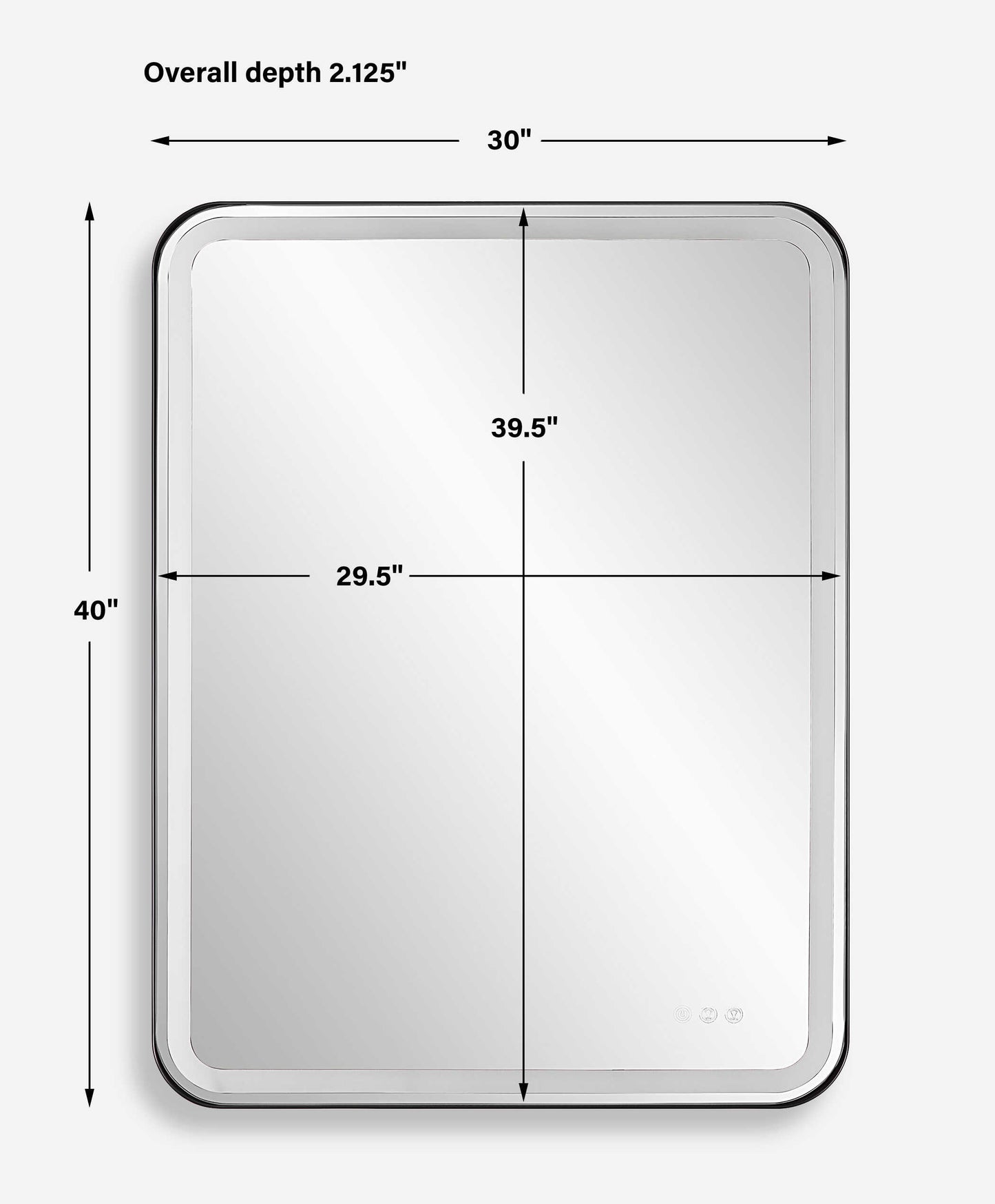 Crofton Lighted Black Large Mirror