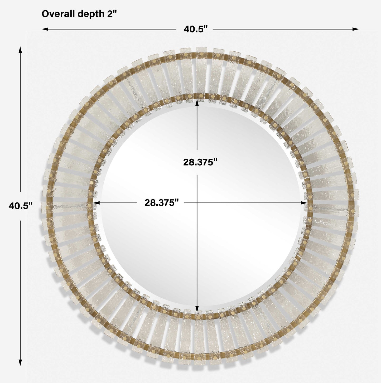 Denali Textured Glass Round Mirror