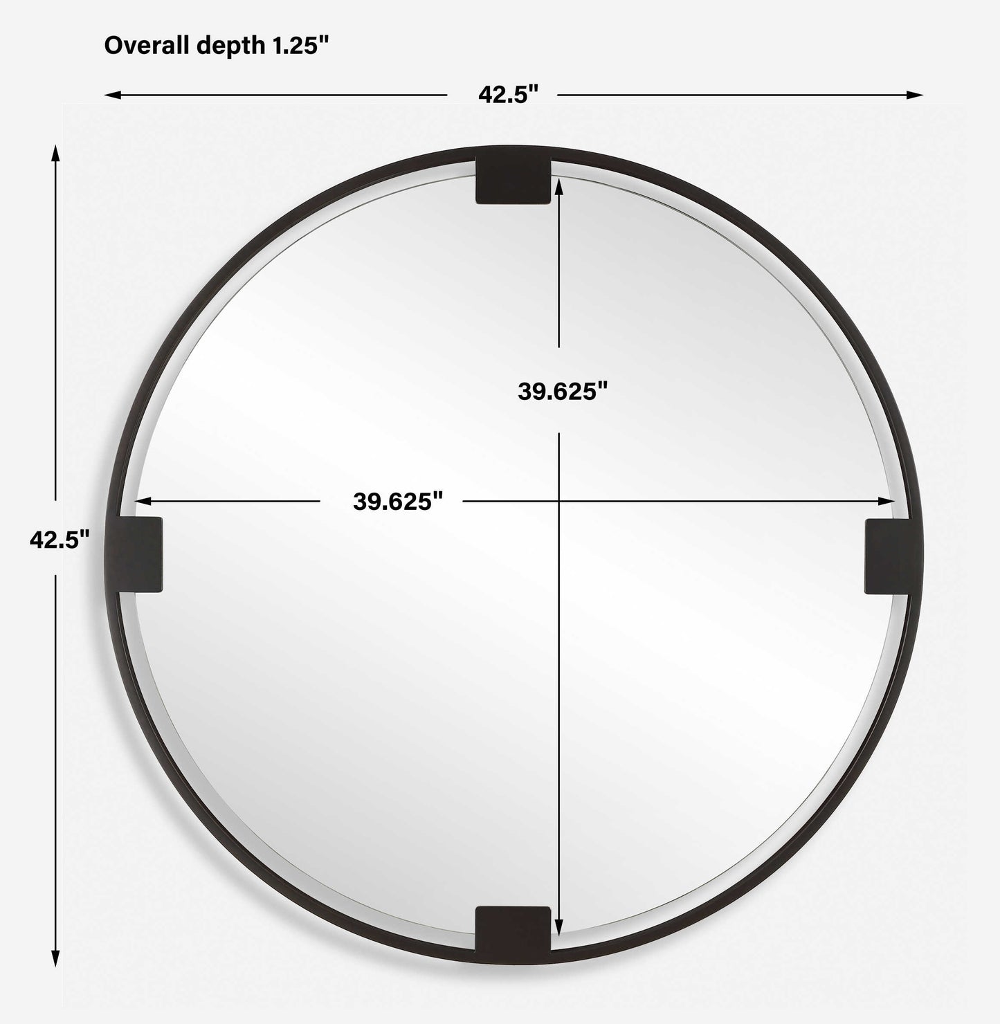 Cornelia Black Round Mirror