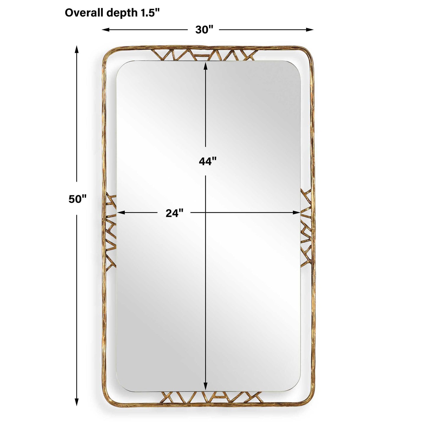 Tahoma Antiqued Gold Mirror
