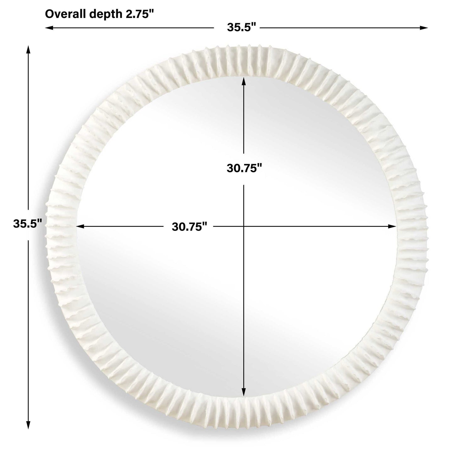 Akiko White Round Mirror