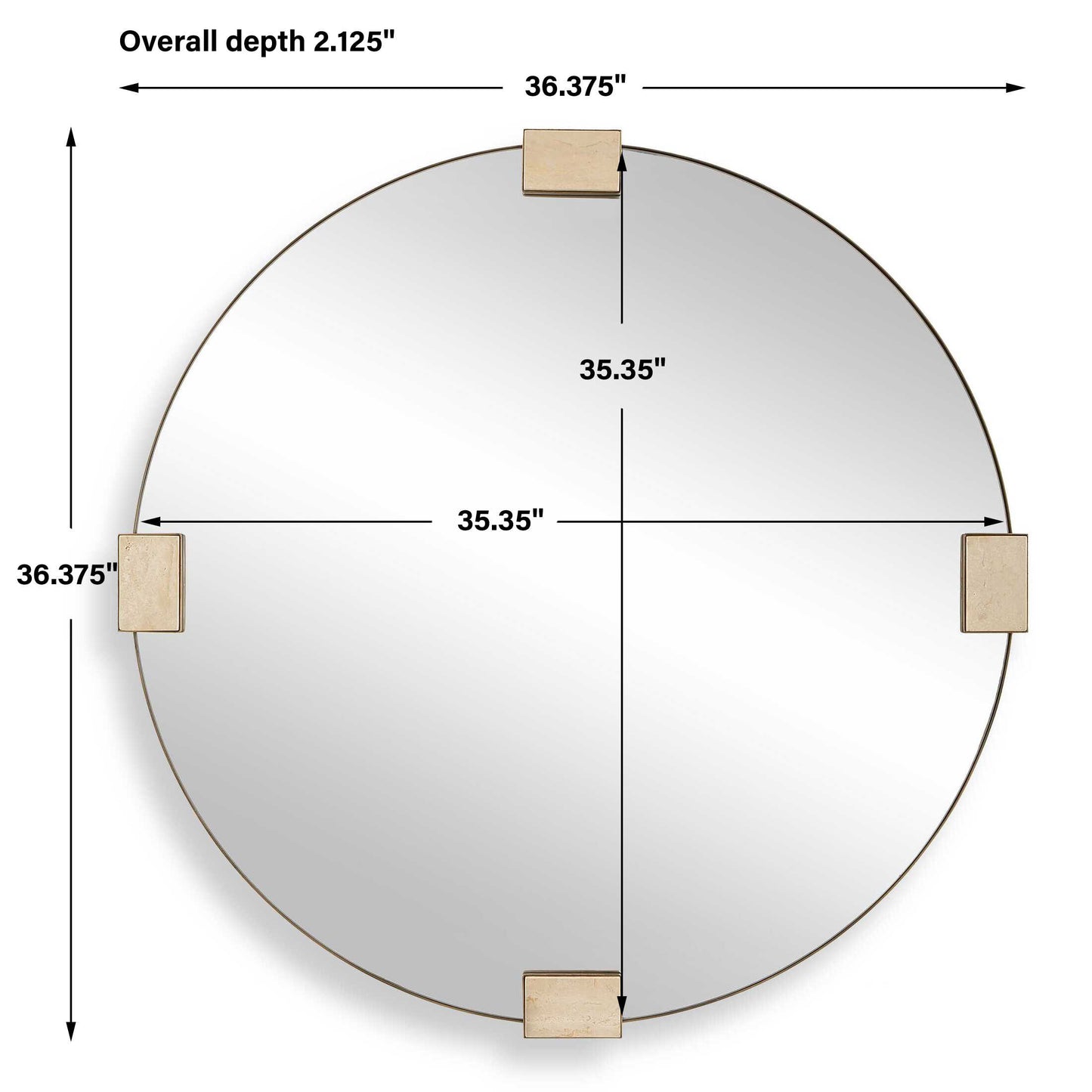 Russo Travertine Round Mirror