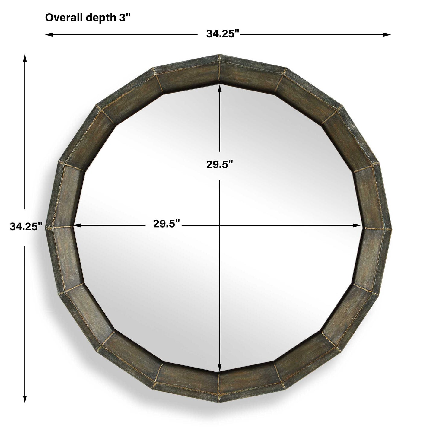 Neve Bronze Round Mirror