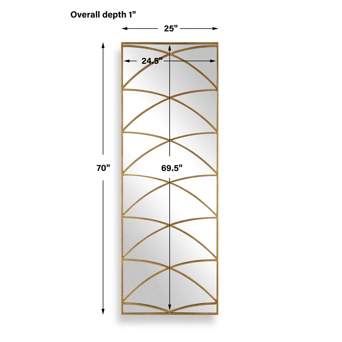 Crossed Up Gold Full Length Mirror