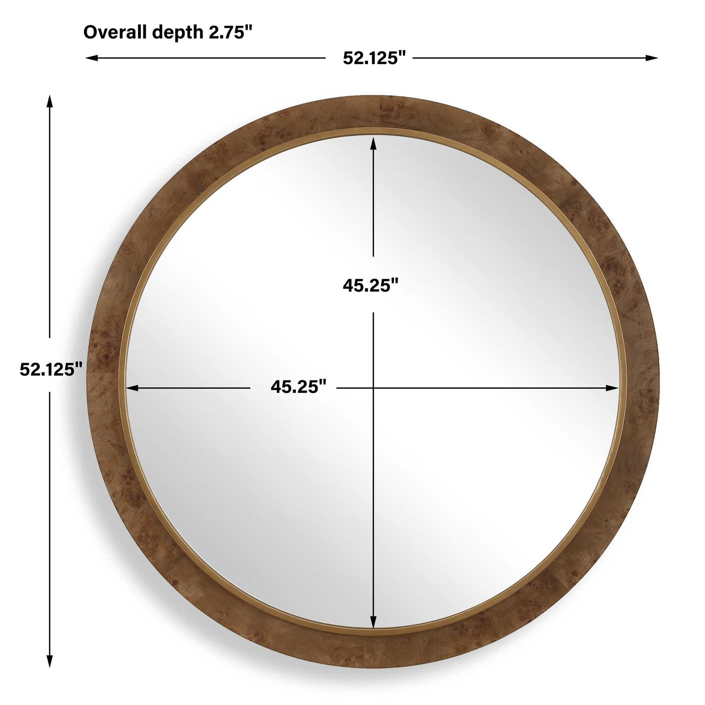 Cleveland Round Burl Wood Mirror