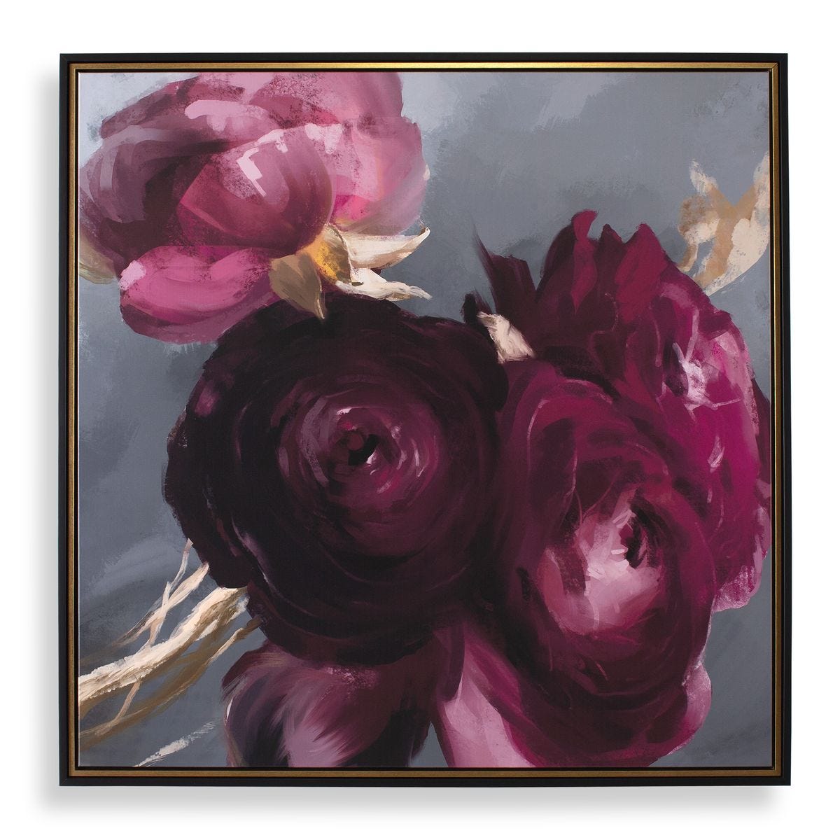 Plum Ranunculus Framed Canvas