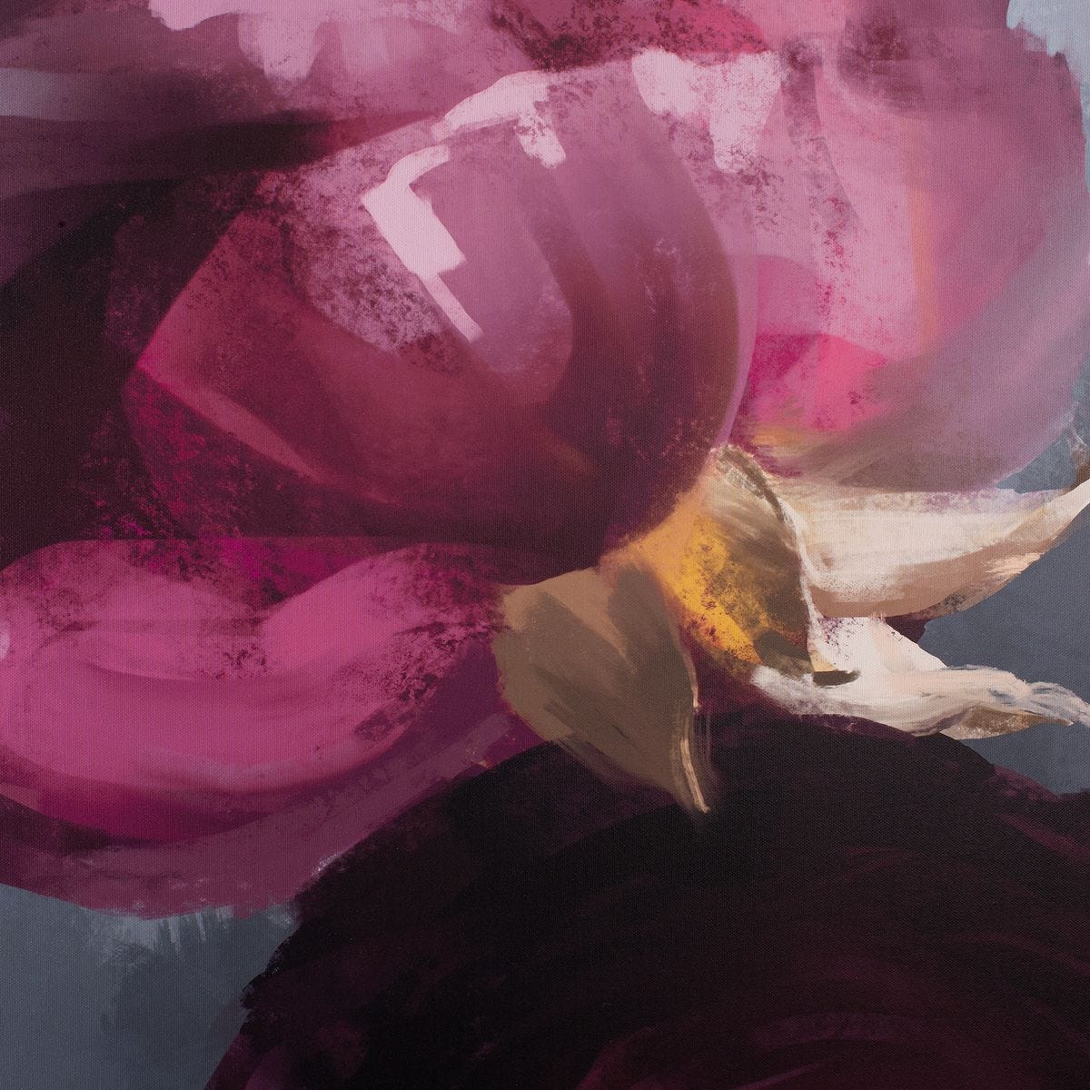 Plum Ranunculus Framed Canvas