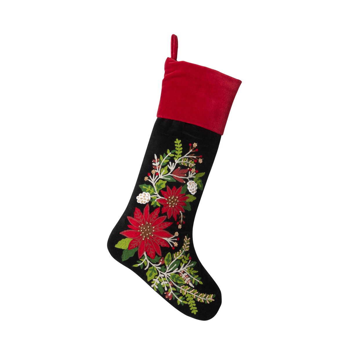 Poinsettia Stocking Front