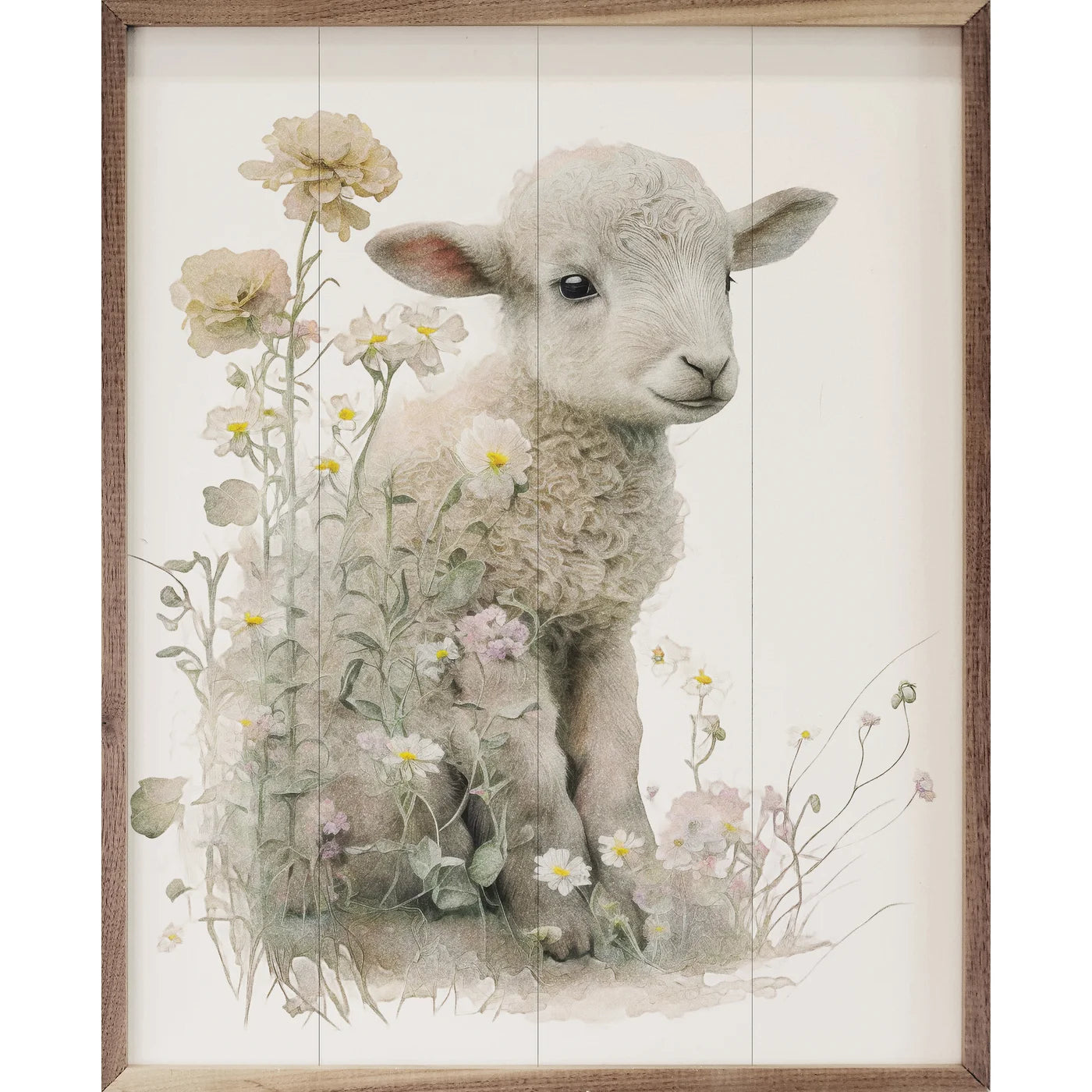 Sitting Lamb Wooden Art