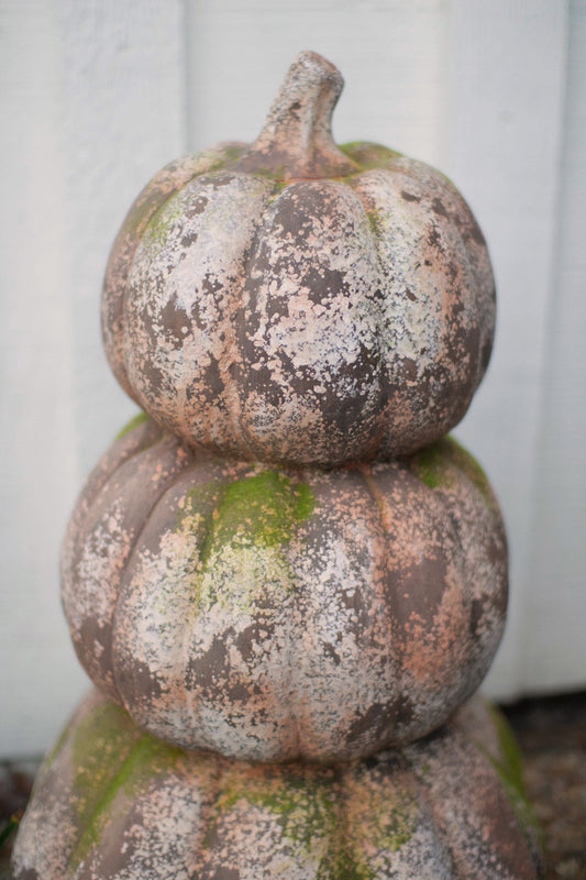 Stacked Faux Concrete Pumpkins
