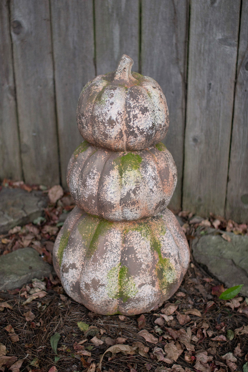 Stacked Faux Concrete Pumpkins