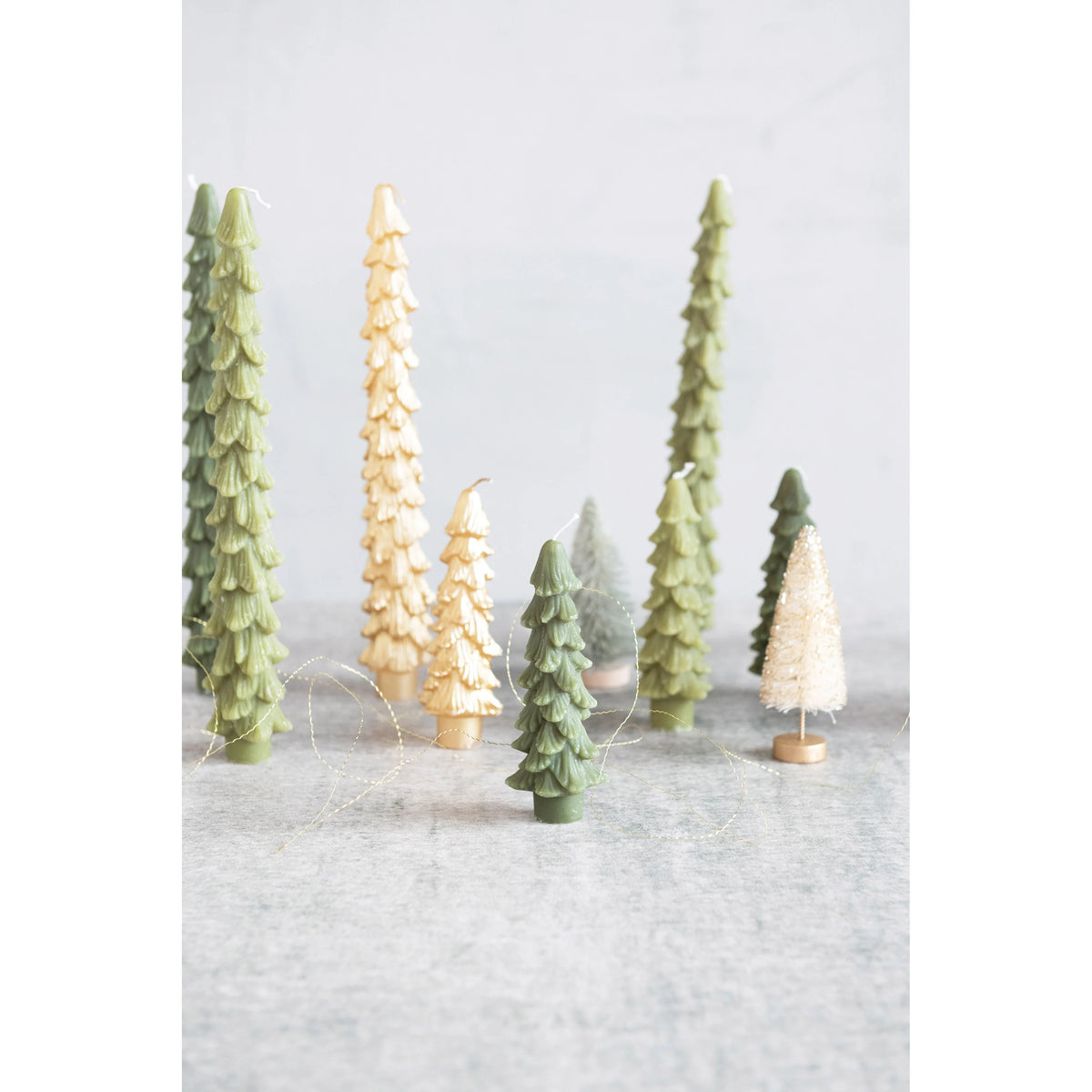 Tree Mini Taper Candles - Green