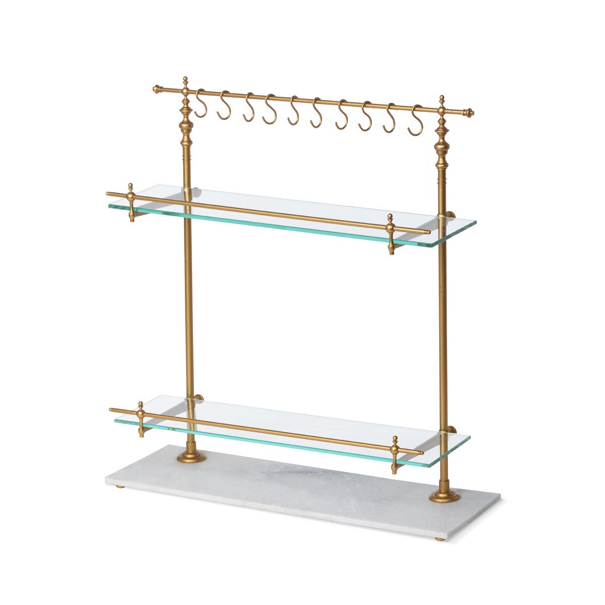 White Marble and Brass Bistro Rack