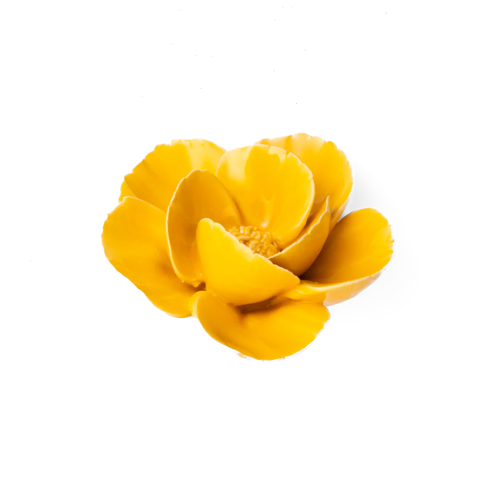 Yellow Lotus Ceramic Wall Flower
