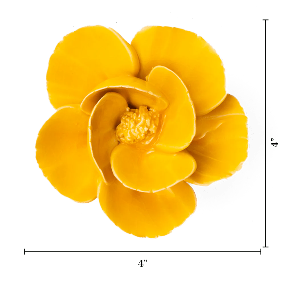 Yellow Lotus Ceramic Wall Flower