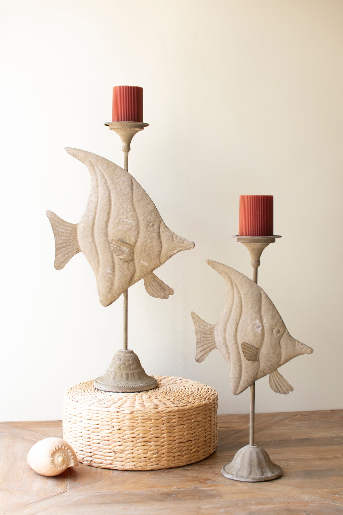 Set of Two Fish Candle Holders