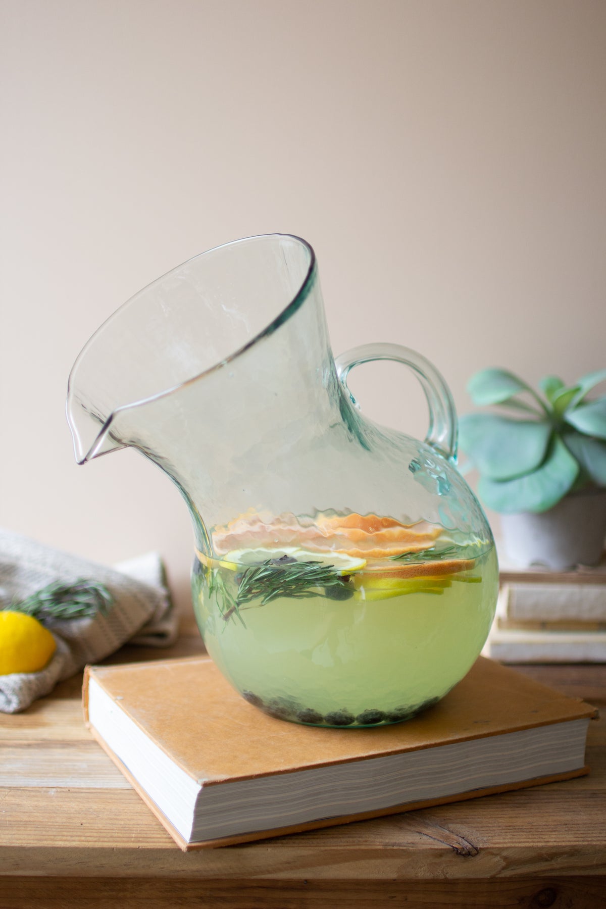 Glass Tilted Pitcher – LARGE