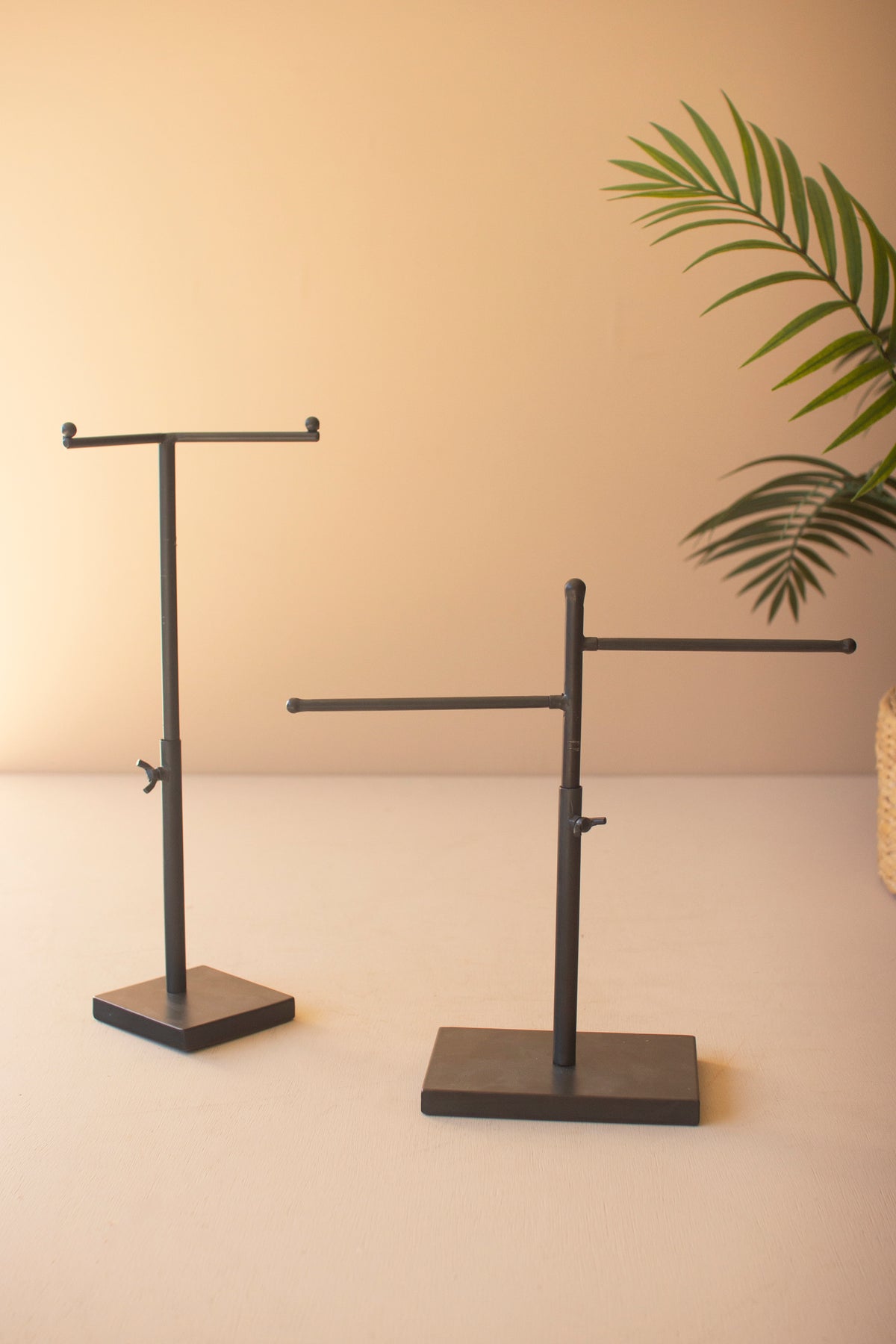 Set of Two Adjustable Metal Jewelry Displays