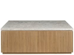 Avaline - Carmen Cocktail Table - Light Brown - Gray