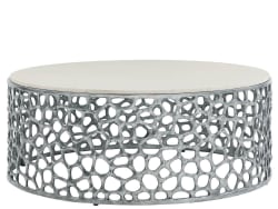 Oasis - Coral Cocktail Table - White - Pearl Silver