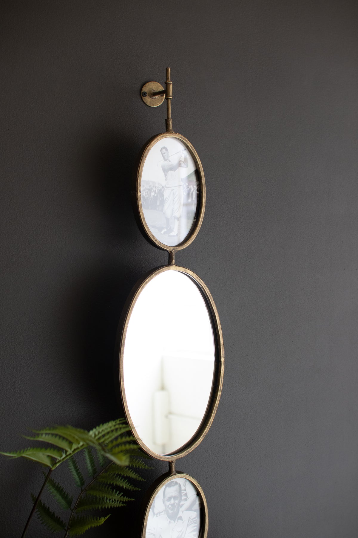 Antique Gold Rotating Wall Mirror and Photo Frames