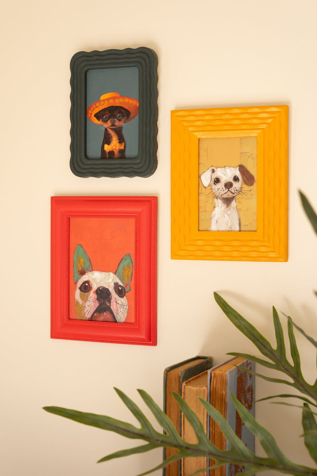 Set of Three Framed Dog Paintings