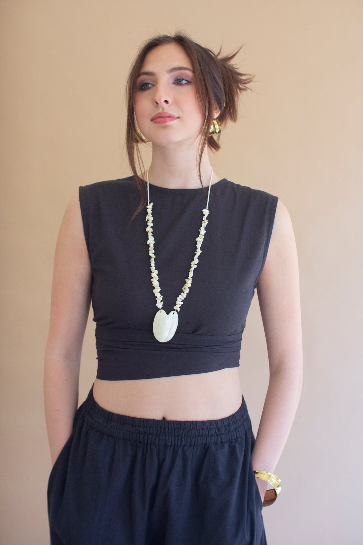 Convertible Wrap Blouse - Midnight