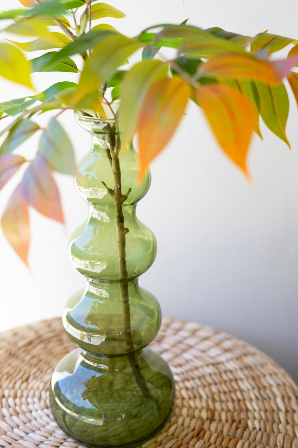Glass Bubble Vase - Green