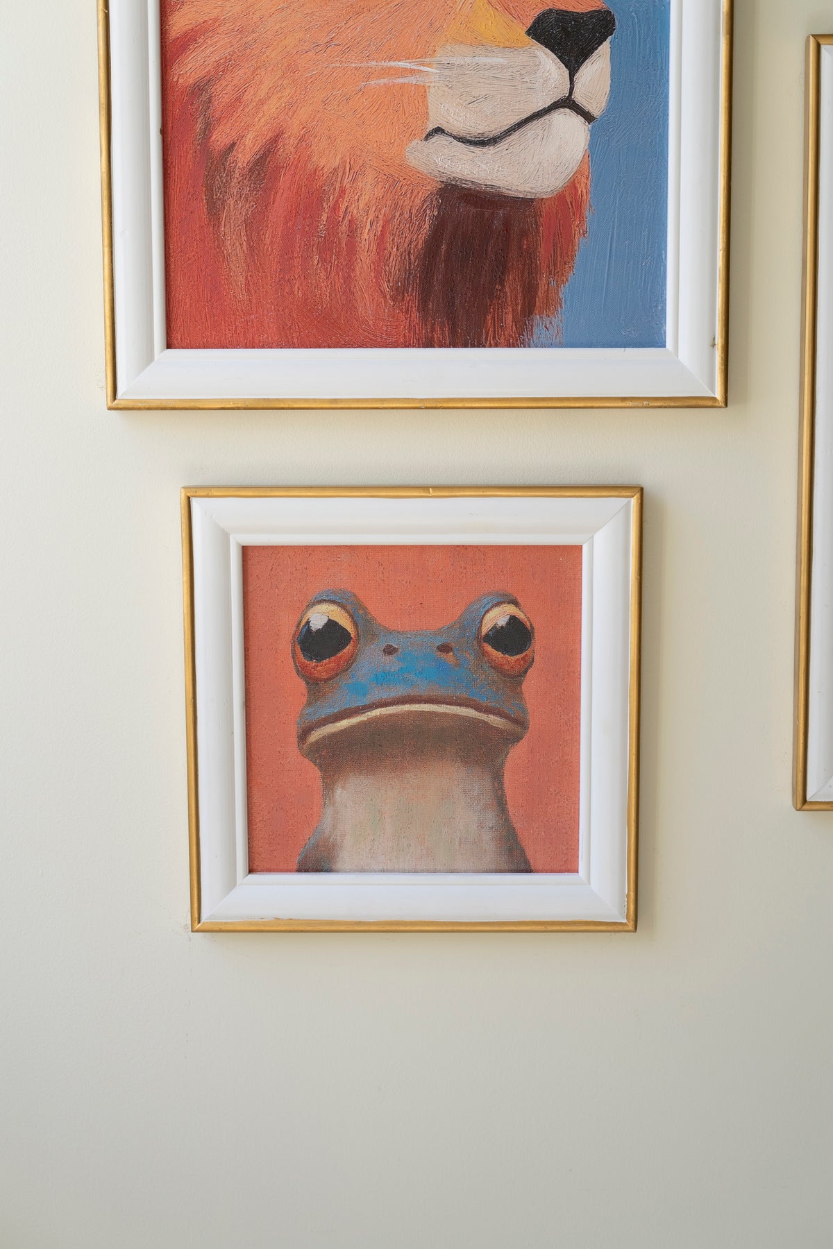 Set of Five Framed Animals Paintings