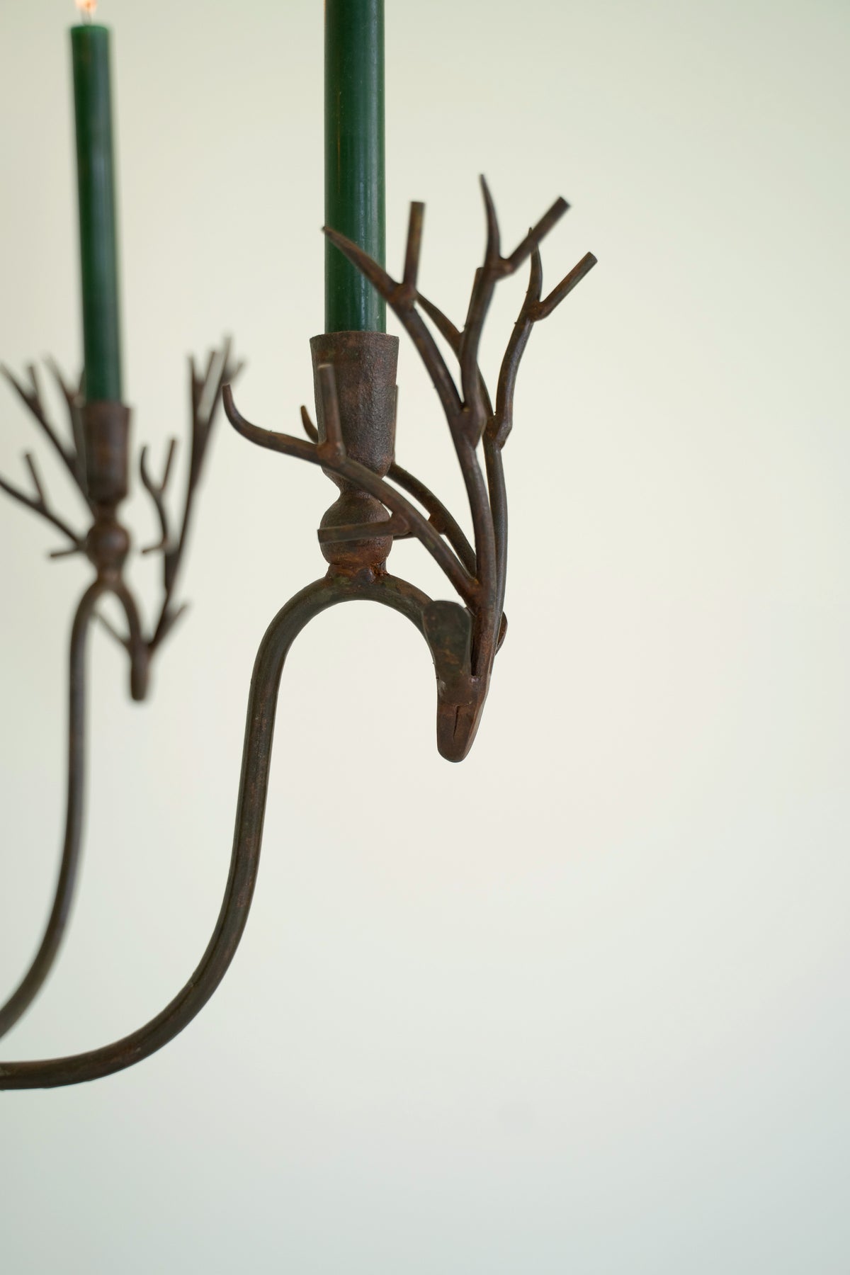 Forged Rustic Brass Deer Candelabra