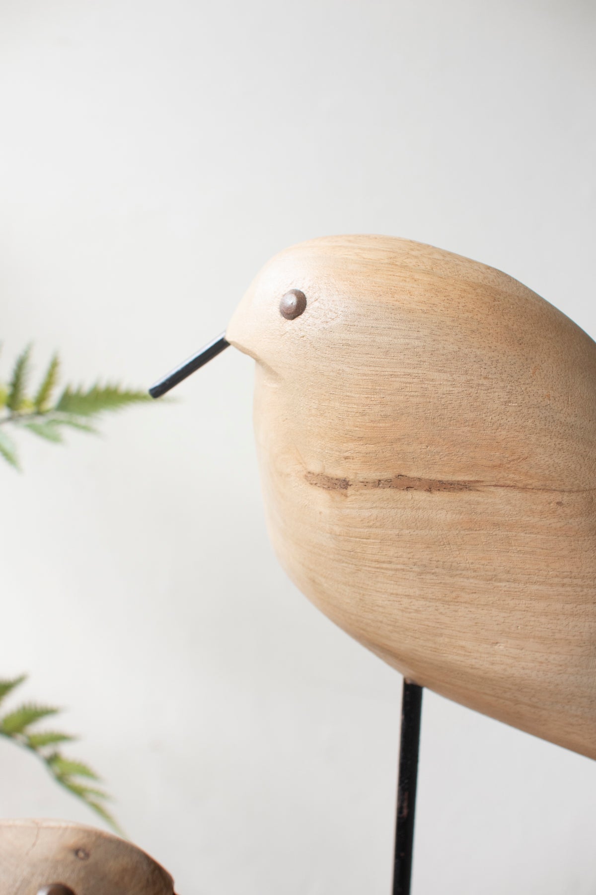 Set of Two Mango Wood Shore Birds on Bases
