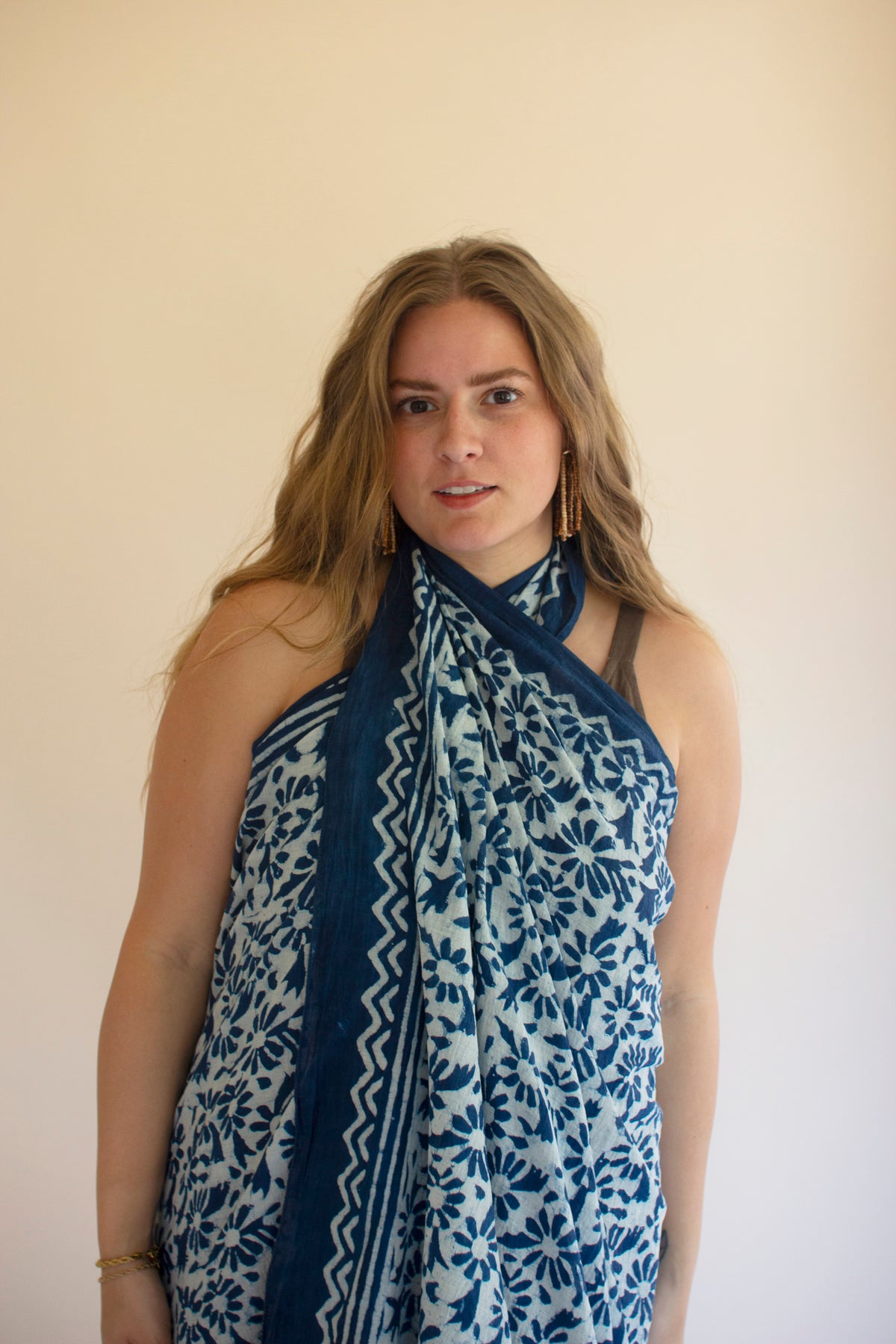 Set of Four Mudblock-Printed Scarves - One Each Color