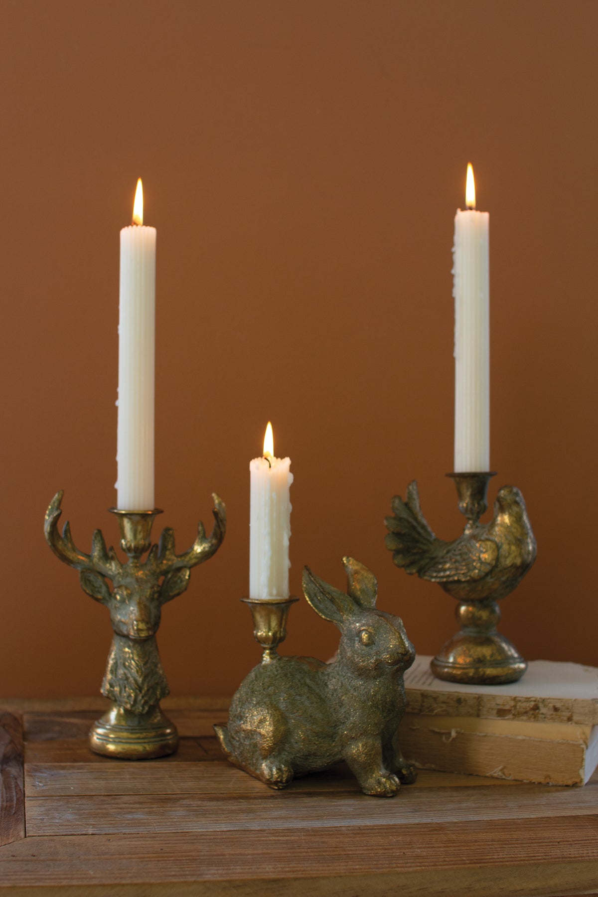 Resin Taper Candle Holder - Deer